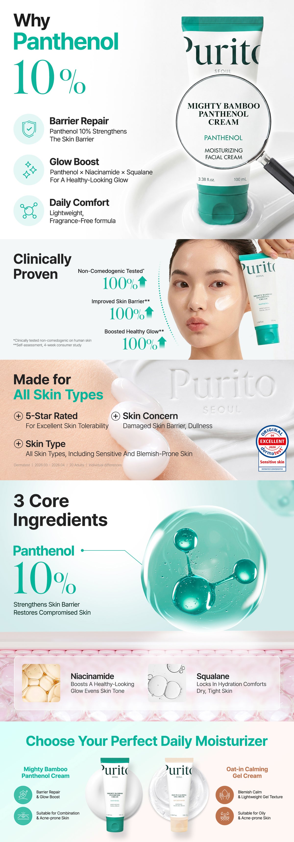 PURITO SEOUL - Mighty Bamboo Panthenol Cream