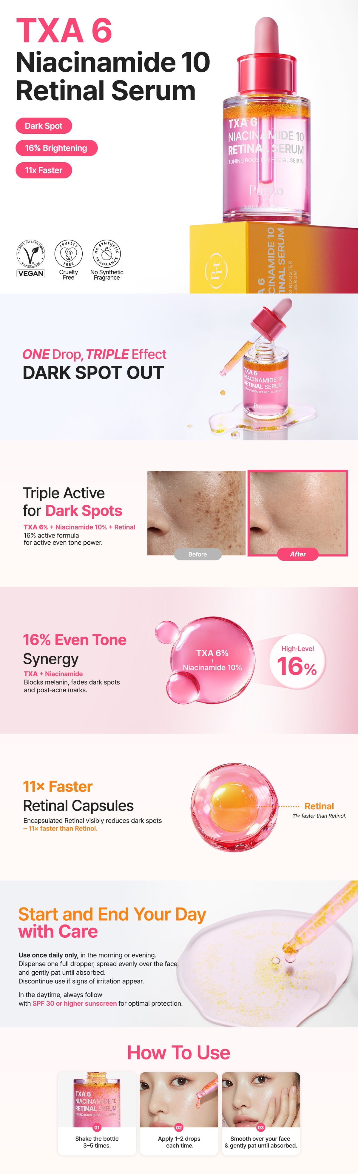 PURITO SEOUL - TXA 6 Niacinamide 10 Retinal Serum 30ml
