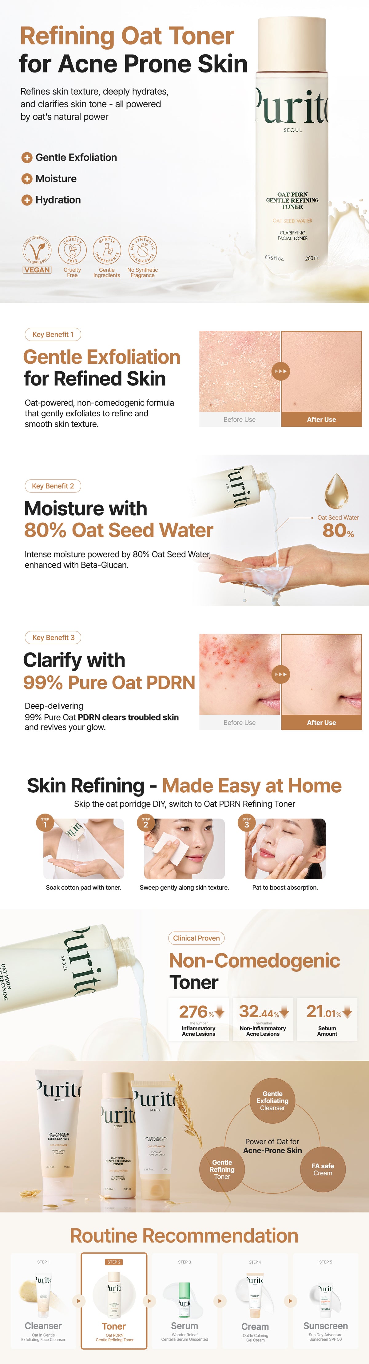 PURITO SEOUL - Oat PDRN Gentle Refining Toner 200ml