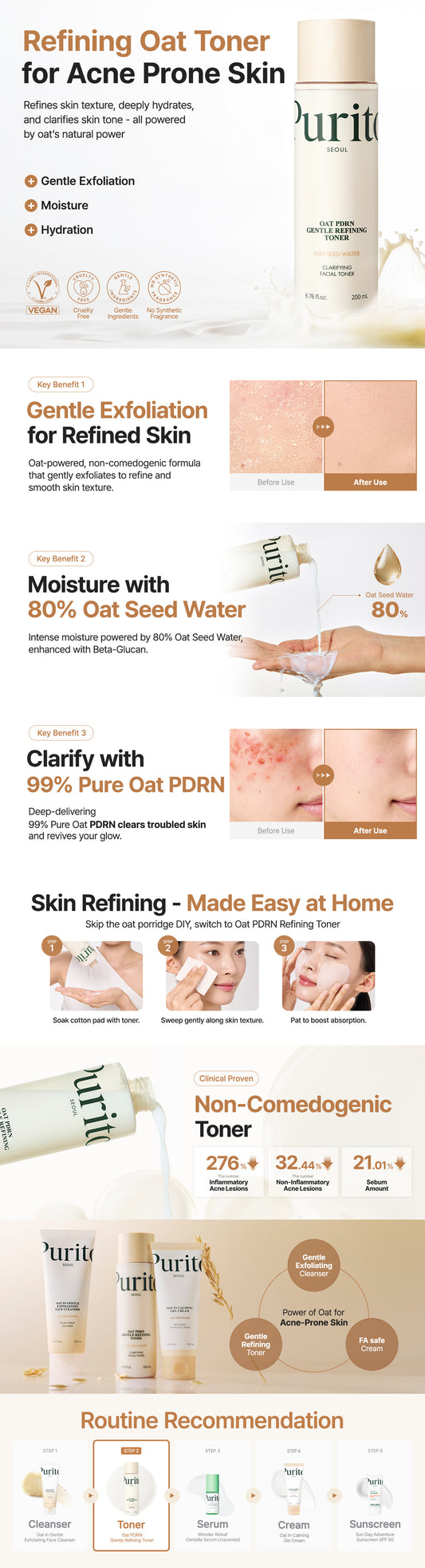 PURITO SEOUL - Oat PDRN Gentle Refining Toner 200ml